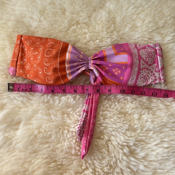 Skatie Montana bandeau bikini top pink orange bandana print - Picture 4 of 5